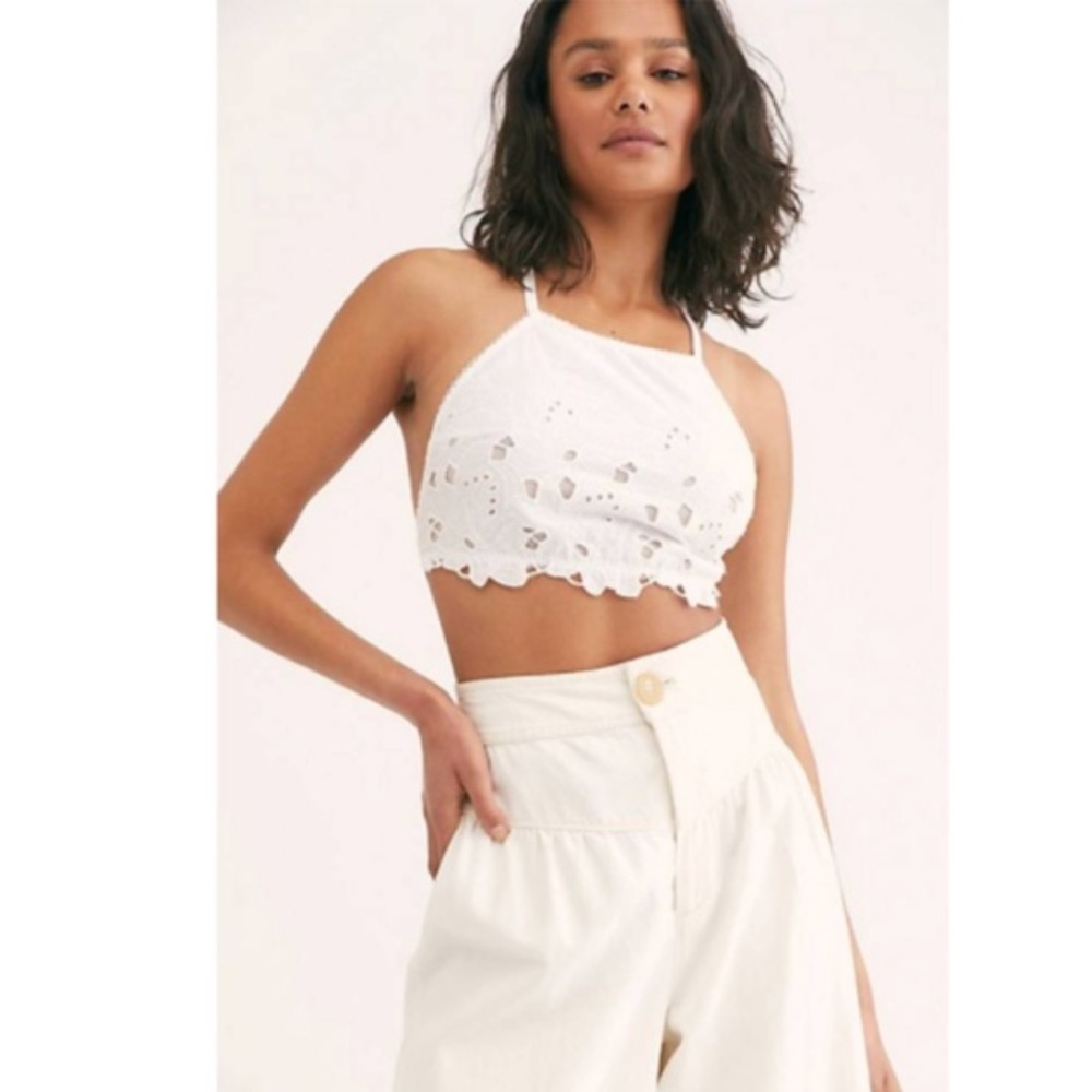 Free People Bralette June Lace Eyelet Crop Top - Picture 6 of 6